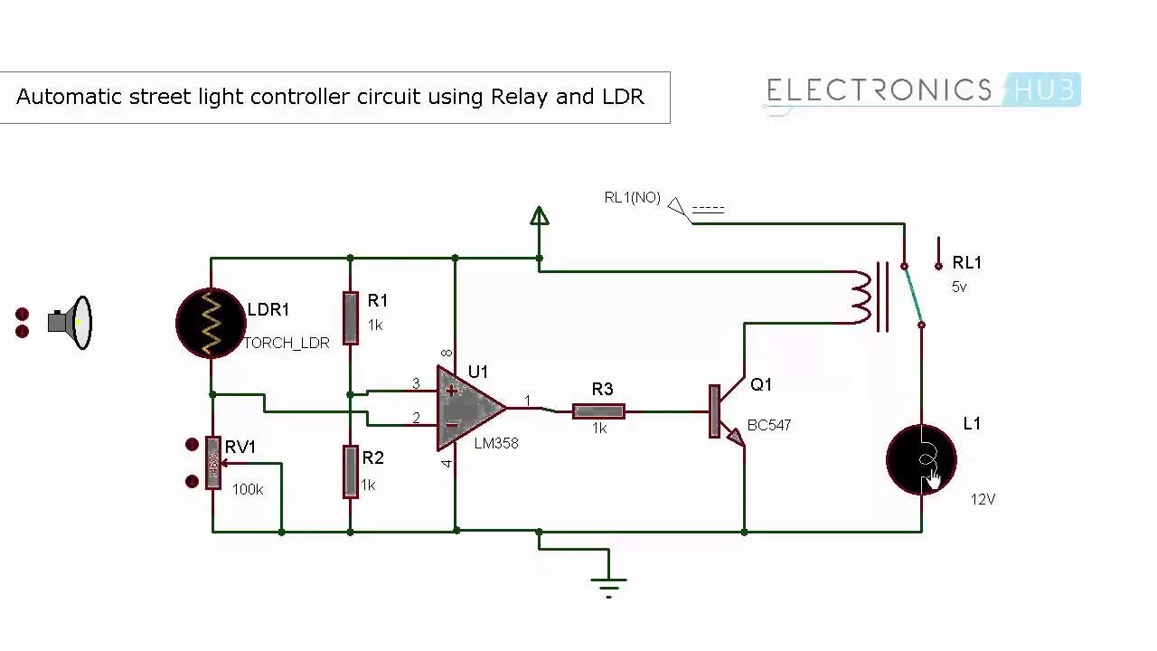 Automatic circuit. Automatic street light. automatic street light video. str и ldr. lighting control diagram.