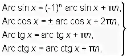 Функция arc. Формула арксинуса и арккосинуса. Sin cos arcsin Arccos формула. Формулы тригонометрии арккосинус. Арксинус формула через синус.