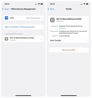 Ios beta profile