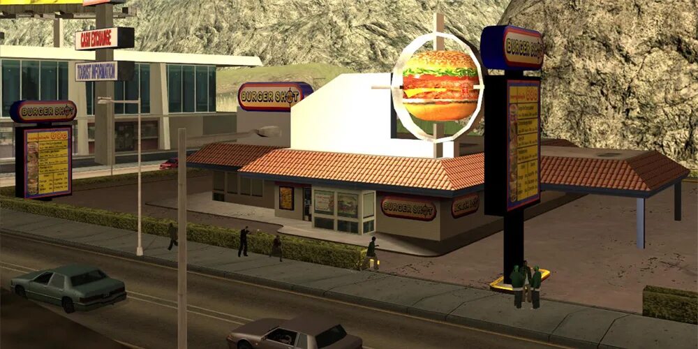 Бизнесы гта сан. Gta sa cj remastered. Клакин белл гта. Закусочные в gta san andreas. Gta san andreas закусочная.