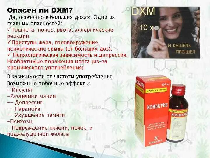 Препараты содержащие DXM. ДХМ Туссин. DXM эффект.