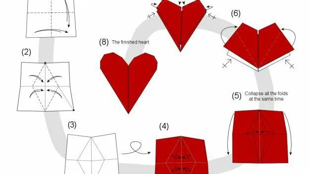 How to Fold Double Origami Heart diy how to tutorial Paper hearts origami, Origa