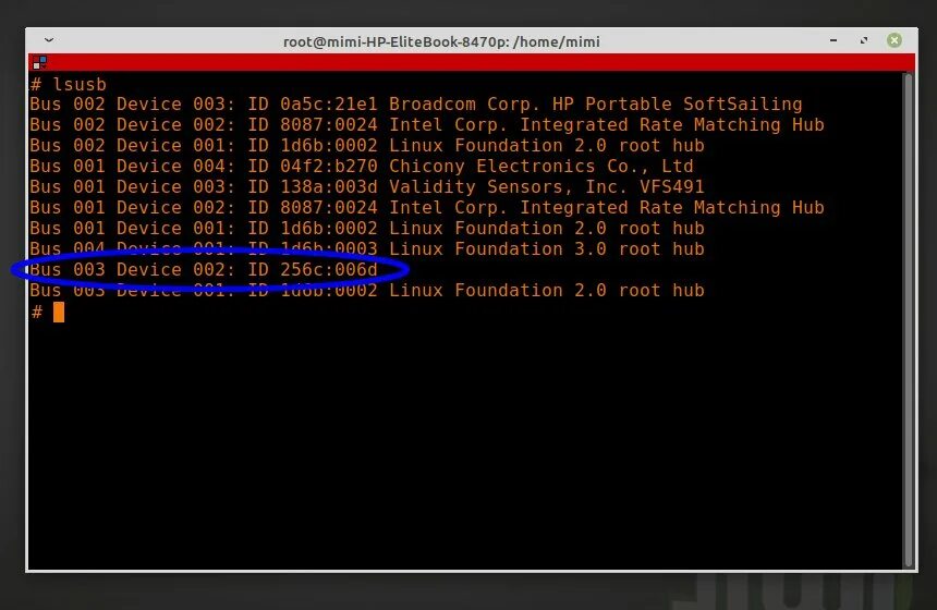 Usb vid 138a pid 003c. Linux сила. lsusb.