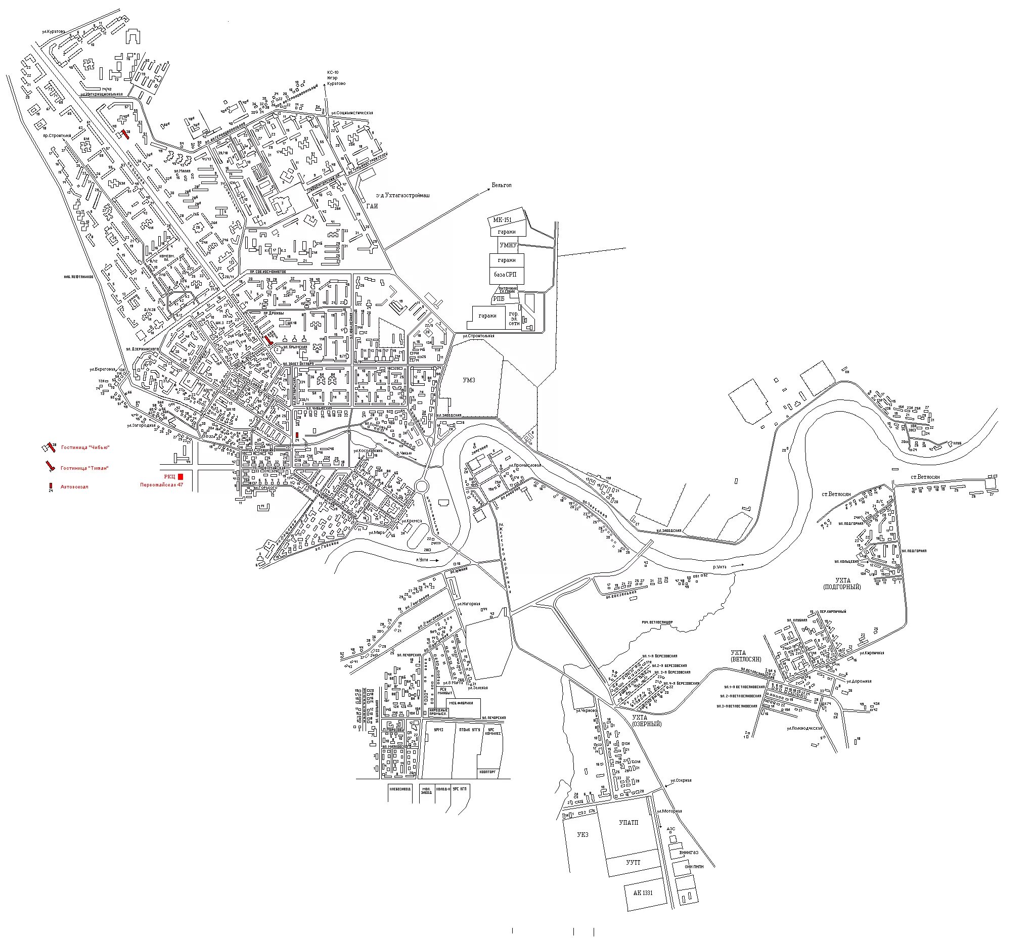Показать карту ухты. Ухта карта города с улицами. Город Ухта на карте. Карта Ухта Коми с улицами и домами. План Ухты.