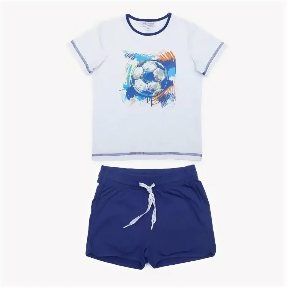 Детски шортик майку в комплект. FSXM 90024-43 комплект мужской (футболка, шорты), голубой. Трусы для мальчика PLAYTODAY. Комплект: футболка + шорты button Blue.