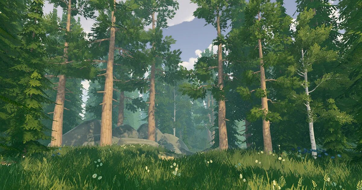 Unity trees. Unity 3d деревья горы озера. 3d модель природы. stylized nature. деревья для юнити 3д.