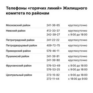 Куда звонить спб