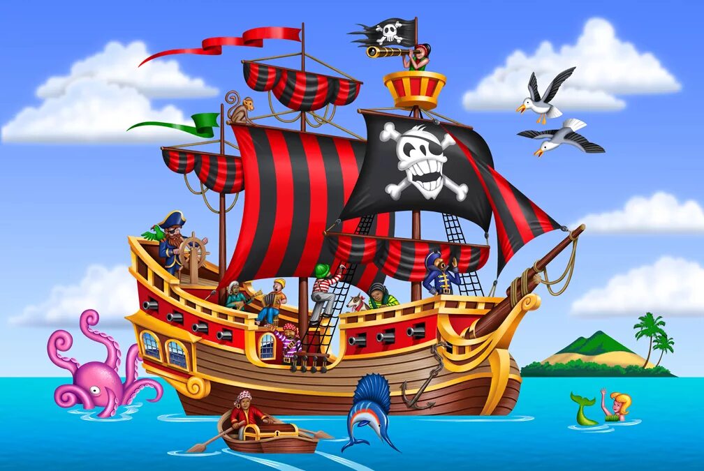 Пазлы пираты. Пиратский корабль. Корабль пиратов. Пиратский корабль для детей. Пиратский парусник.