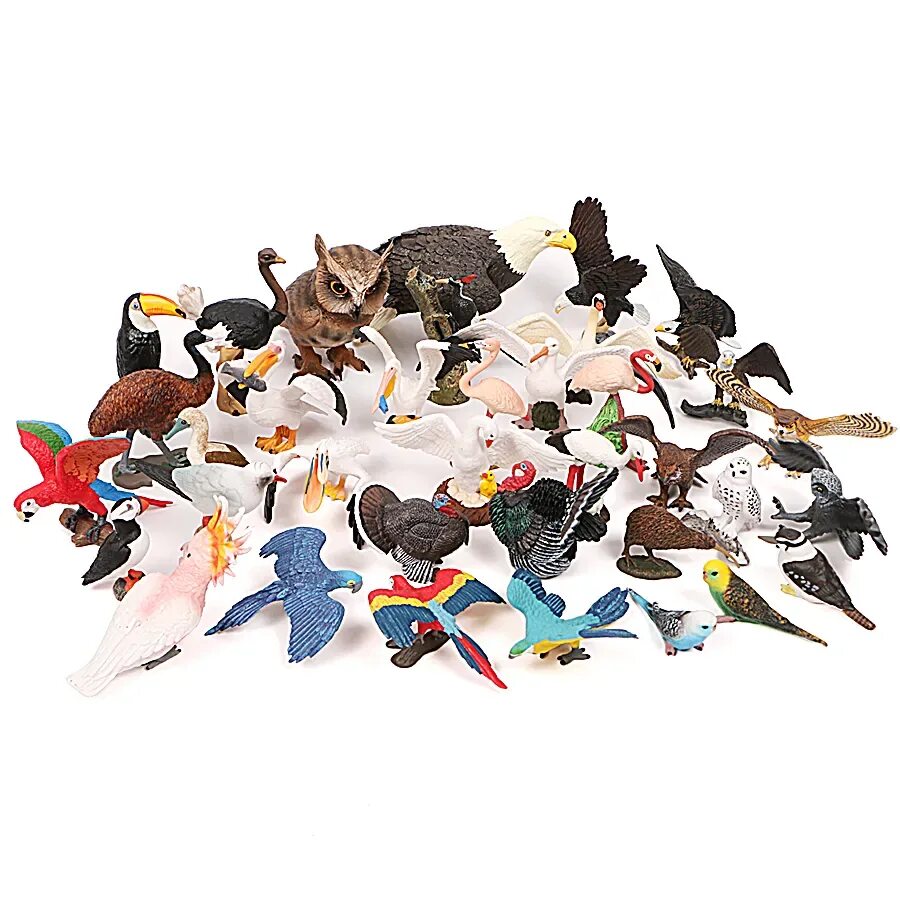 Игрушечные птицы. Статуэтка голубь. Игрушка "птичка". Набор птиц для детей фигурки. Пластиковая птица.