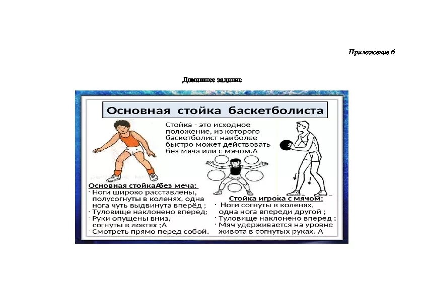 Правильное положение в защитной стойке баскетболиста