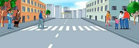 Дорога с пешеходным переходом и светофором