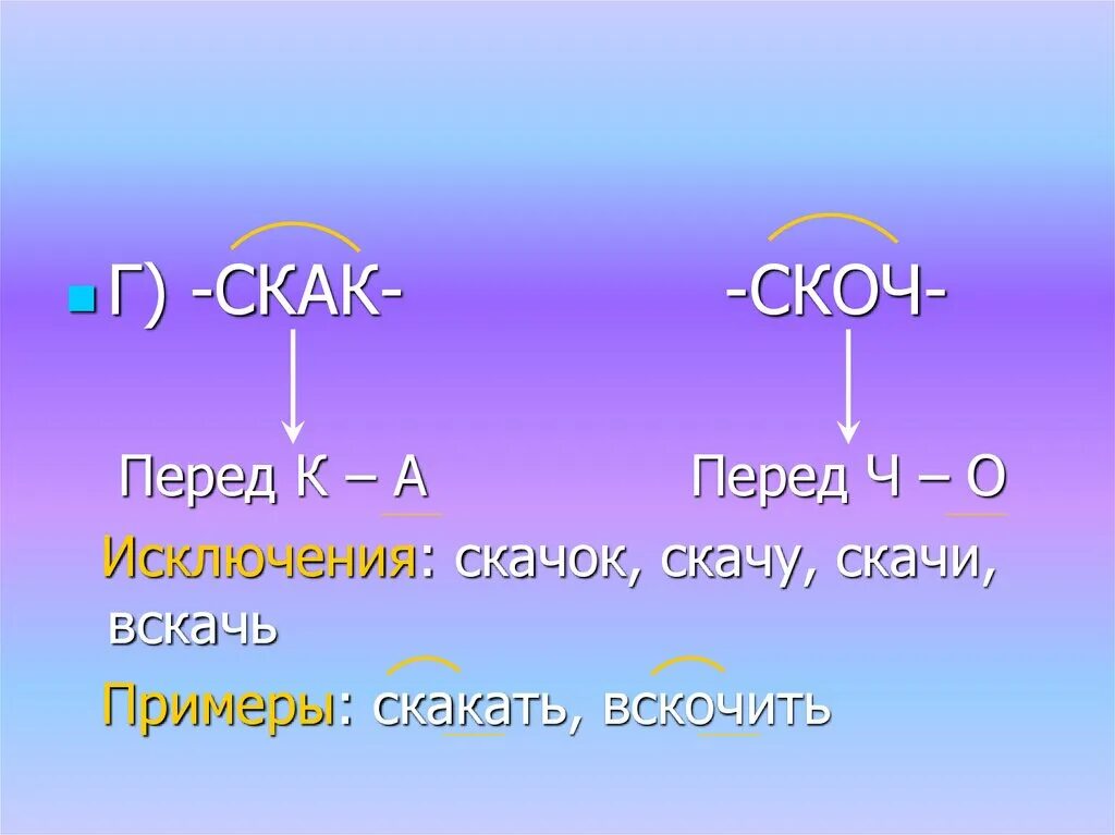 Корень в слове скакать. Правописание гласных в корнях скак скоч. Вередование гласных в корнескак скоч. Правописание гласных в корнях скайк скотч. Чередование гласных в корне скак скоч.