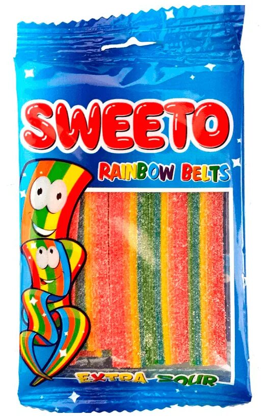 кислые ленточки радужные. кислые мармеладные ленточки. мармелад sweeto rainbow belt 80гр. мармелад sweeto кислая лента. заказать мармелад кислые ленточки.