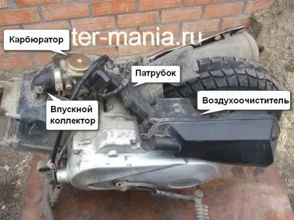 Устройство 4 тактного скутера