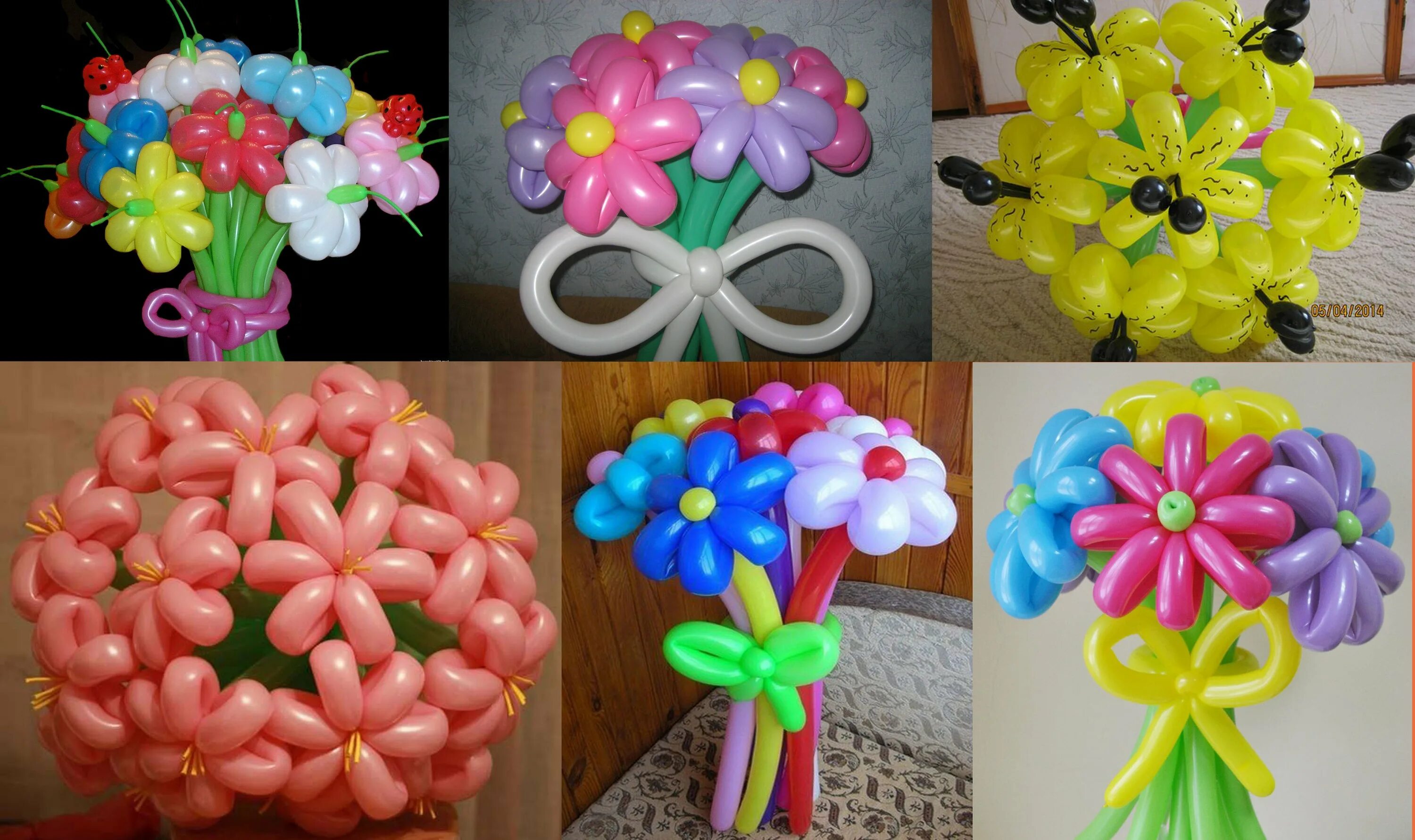 Букет из воздушных шаров. Цветы из шариков. Цветы из надувных шаров. Цветы из круглых воздушных шаров.