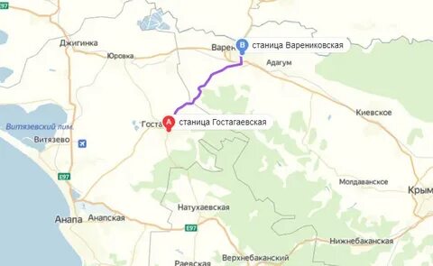 Станица натухаевская на карте краснодарского края
