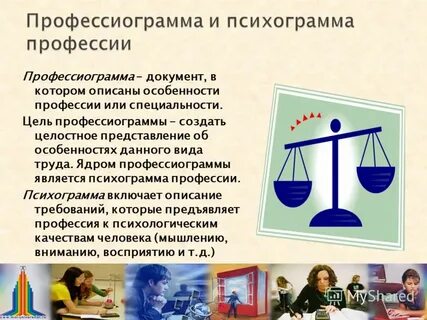 Профессиограмма профессии