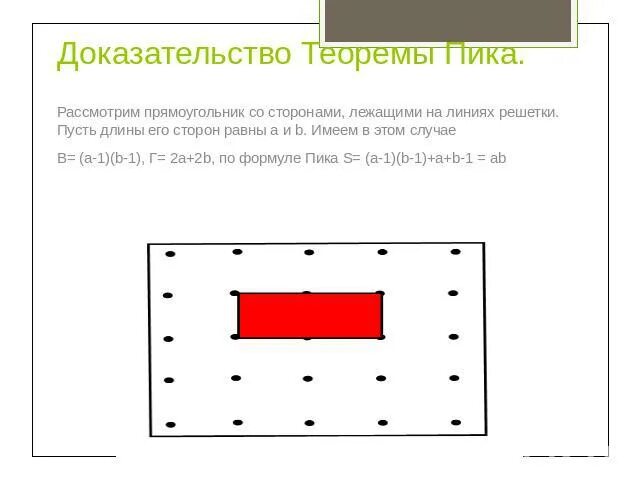 Доказательство теоремы пика. Формула пика доказательство теоремы. Формула пика доказательство. Теоремаа пике доказательство. Прямоугольник со сторонами по линии сетки