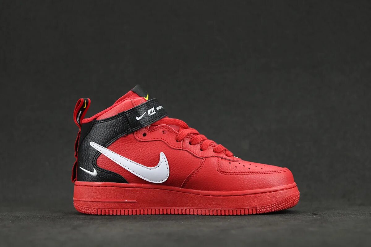 Nike air force 1 red. Nike air force 1 mid 07 lv8 utility red. nike air force 1 07 mid lv8 red. кроссовки nike air force 1 07 mid lv8.