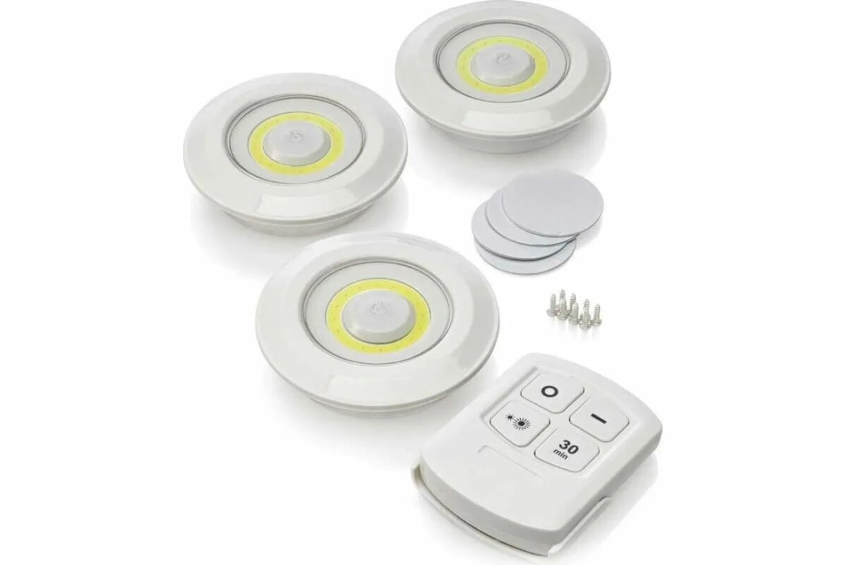 Беспроводной лед светильник. Led light with remote control set of 3. светильник светодиодный с пультом управления, flarx. набор светодиодных подсветок с пультом ду led light with remote control set of 3. светильник светодиодный touch на батарейках 3хааа.