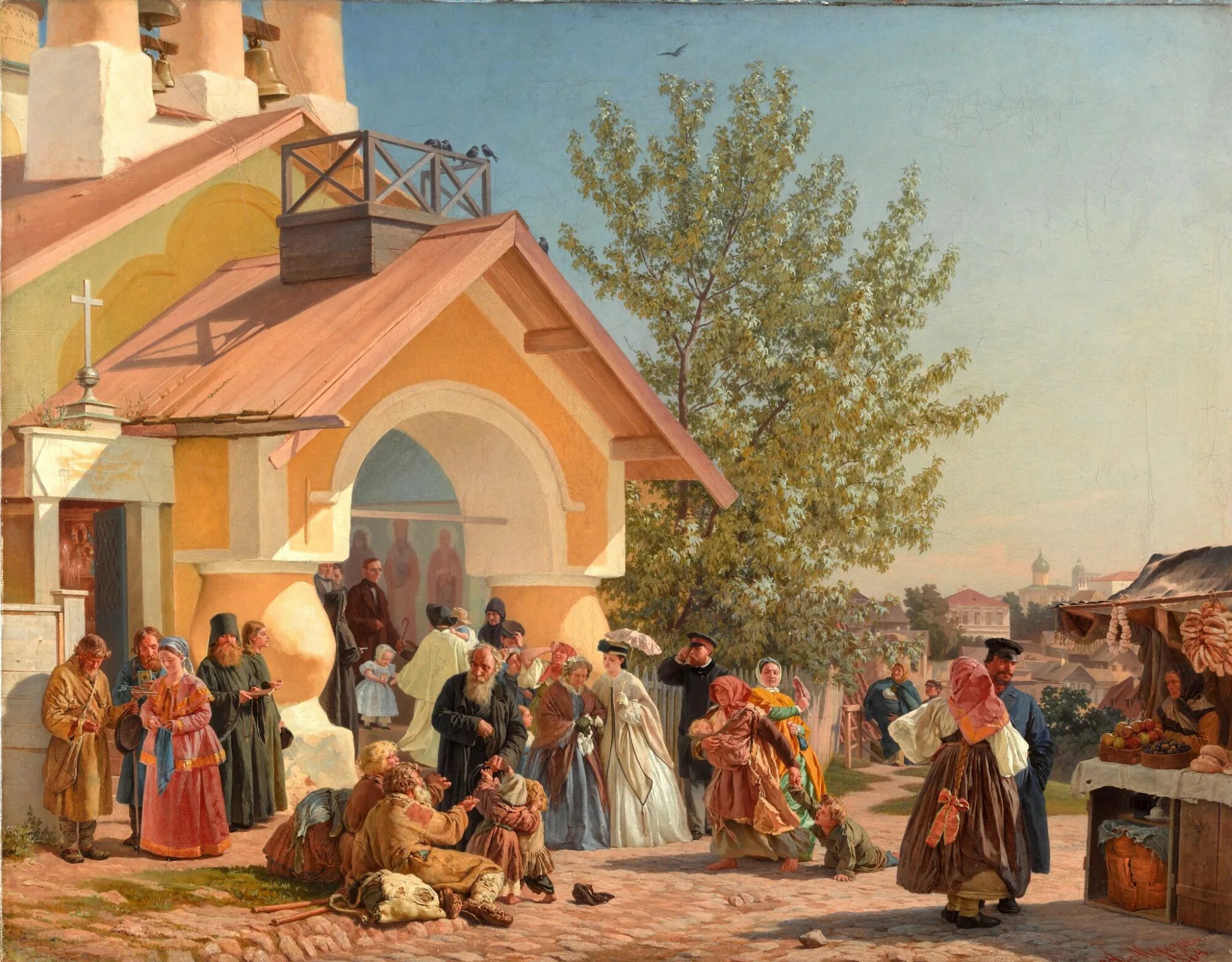 18 19 вв. "Выход из церкви в Пскове"(1864).