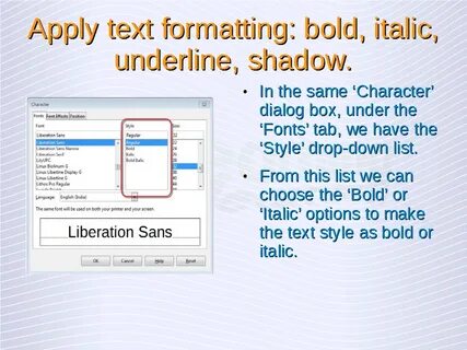 Style formatting