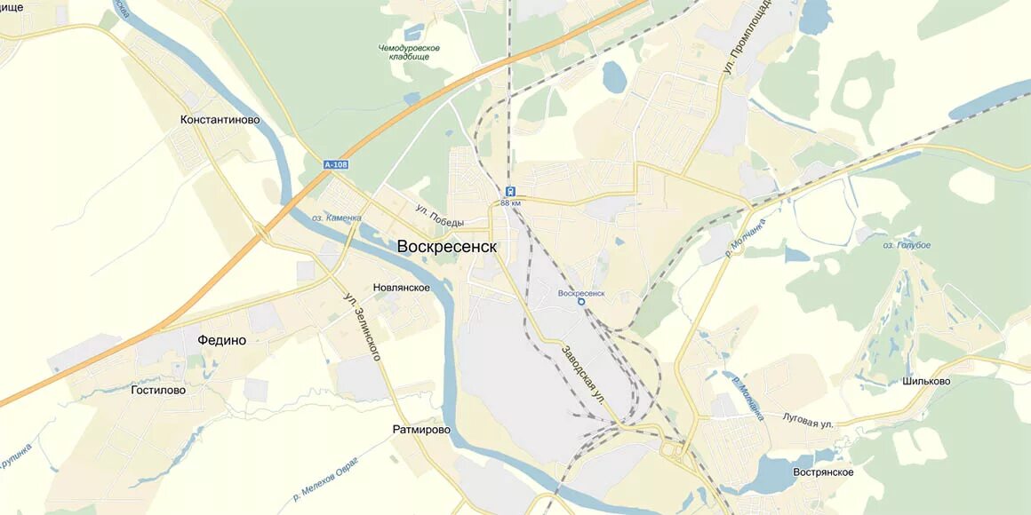 воскресенское московская область на карте