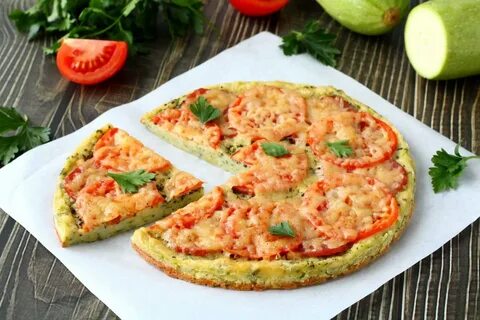 Пицца из кабачков на сковороде без муки