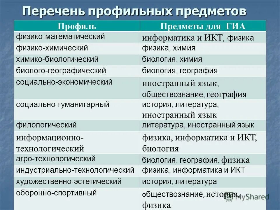 Профильные дисциплины