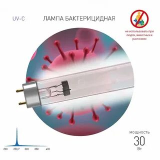 Работа ультрафиолетовой бактерицидной лампы