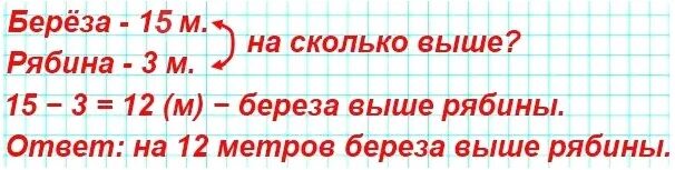 Насколько 26. Высота березы 15м а рябины 3 м. Высота берёзы 15 м а рябины 3. Высота берёзы 15 м а рябины 3 м на сколько метров берёза выше рябины. Высота берёза выше рябины.