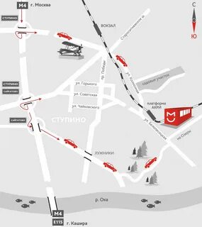 Ступино на карте москвы