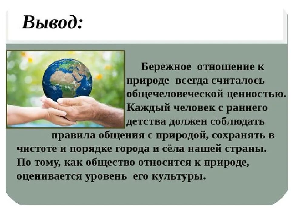 Каково отношение современного человека к природе