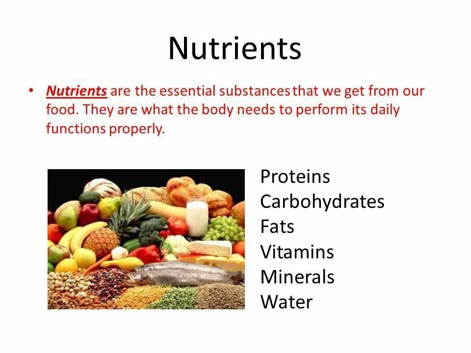 Nutrients перевод. Презентации на английском языке на тему Health food. Proteins fats carbohydrates. Carbohydrates продукты на английском. Convenience food for and against.