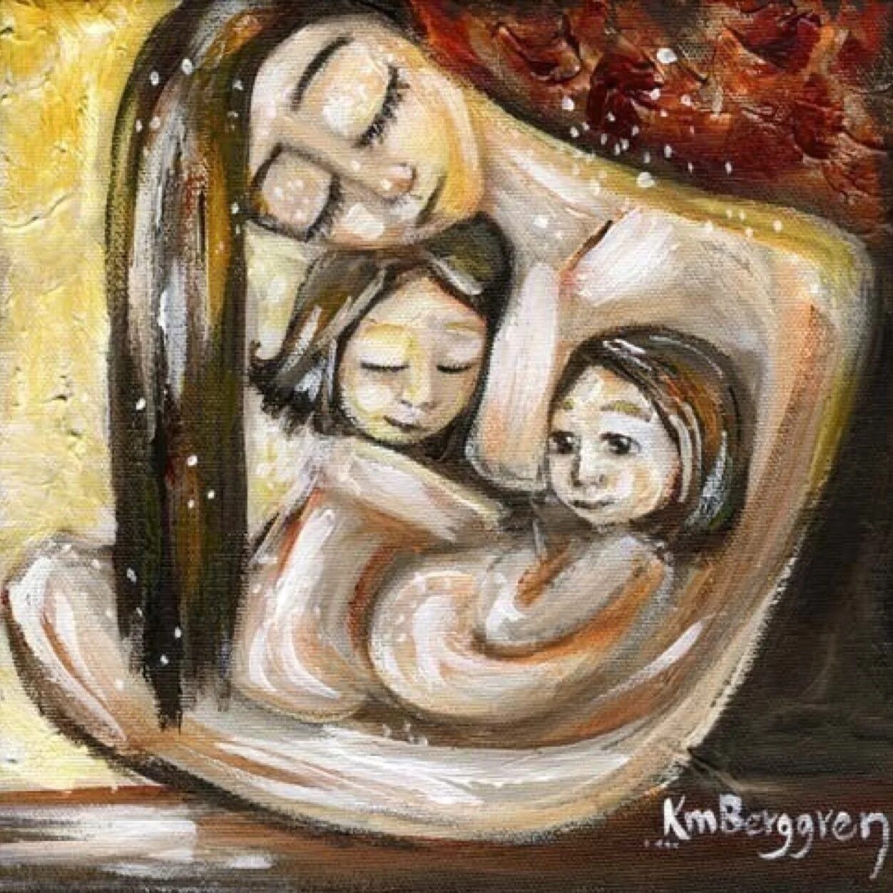 Кэти Берггрен двое детей. Кэти Берггрен картины семья. Картины Кэти Берггрен с двойней. Кэти Берггрен мама и 2 Дочки. Мамашу двое