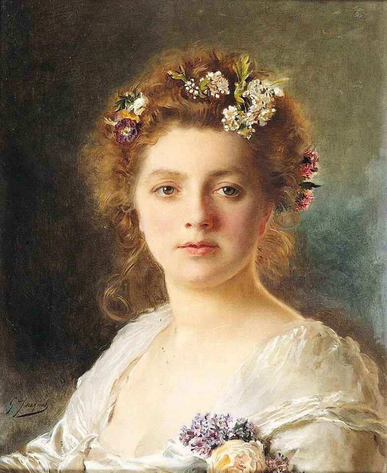 Gustave Jean Jacquet (1846-1909). Картина портрет рассматриваем произведения портретистов