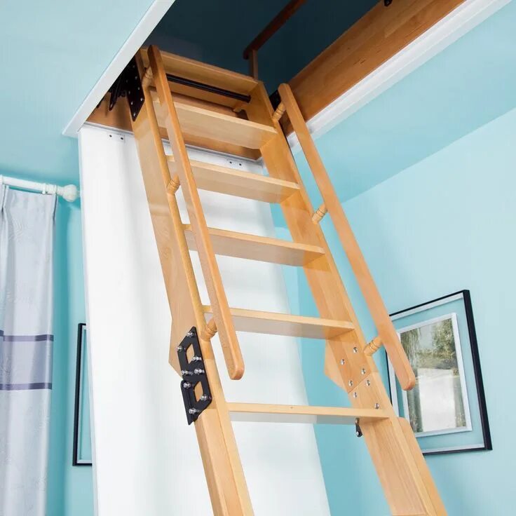 Amsterdam Loft Stairs Wooden Space Saving Staircase FSC Certified Timber Mökki L