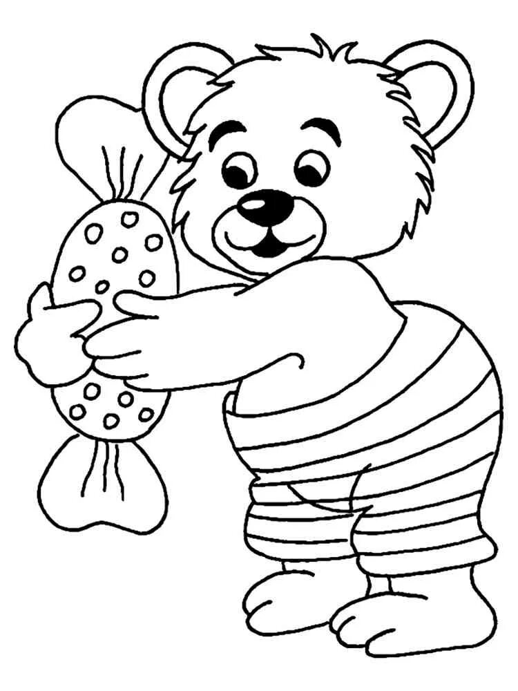 Раскраска. Медвежонок. Мишка раскраска для детей. Медвежонок раскраска для детей. Изображение детей для раскрашивания.