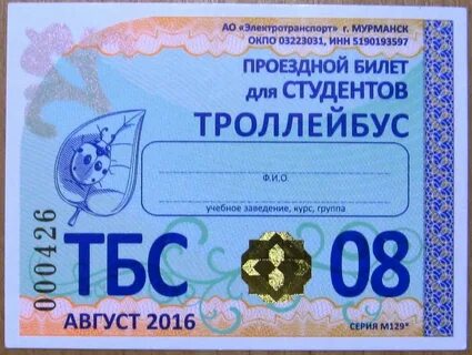 Проездной мурманск