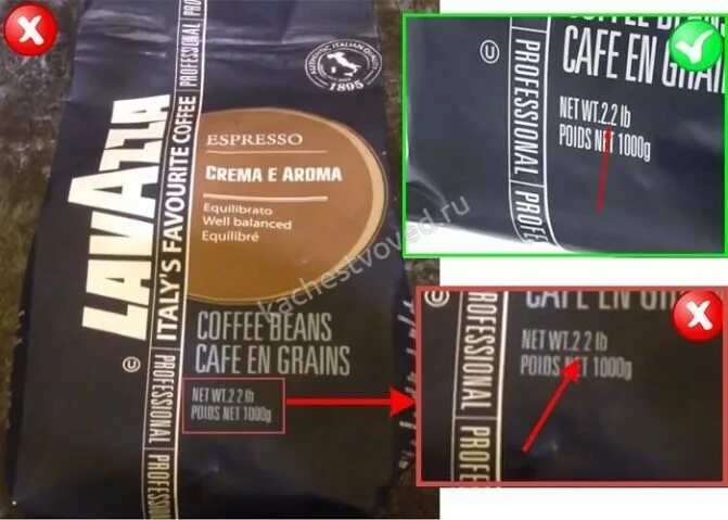 Как определить подделку кофе. Поддельный кофе lavazza. кофе lavazza как отличить подделку от оригинала.