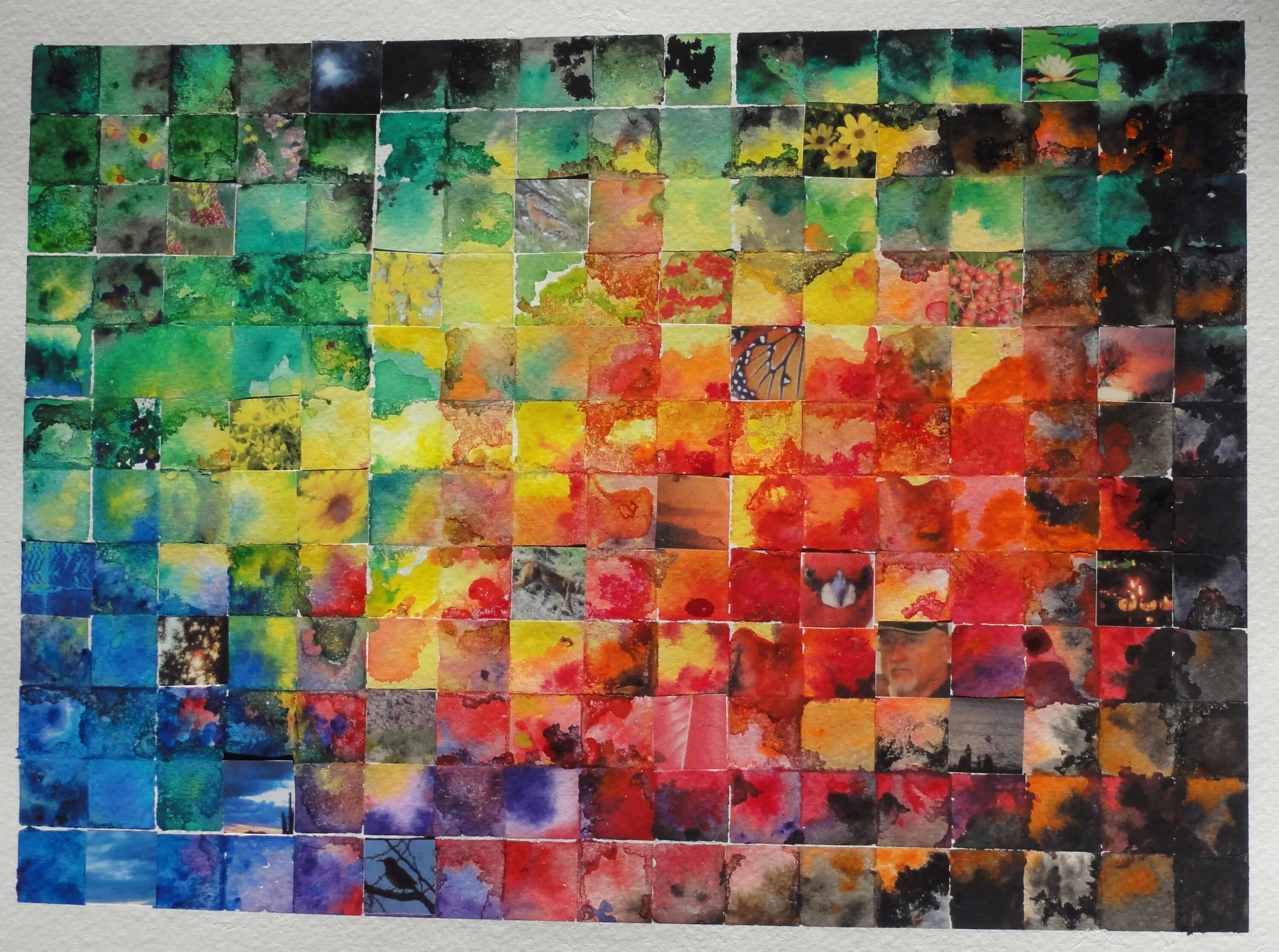 Пикселизация изображения. Разноцветные квадратики. Картины квадратиками. Абстрактная мозаика. Картина из маленьких разноцветных квадратов.