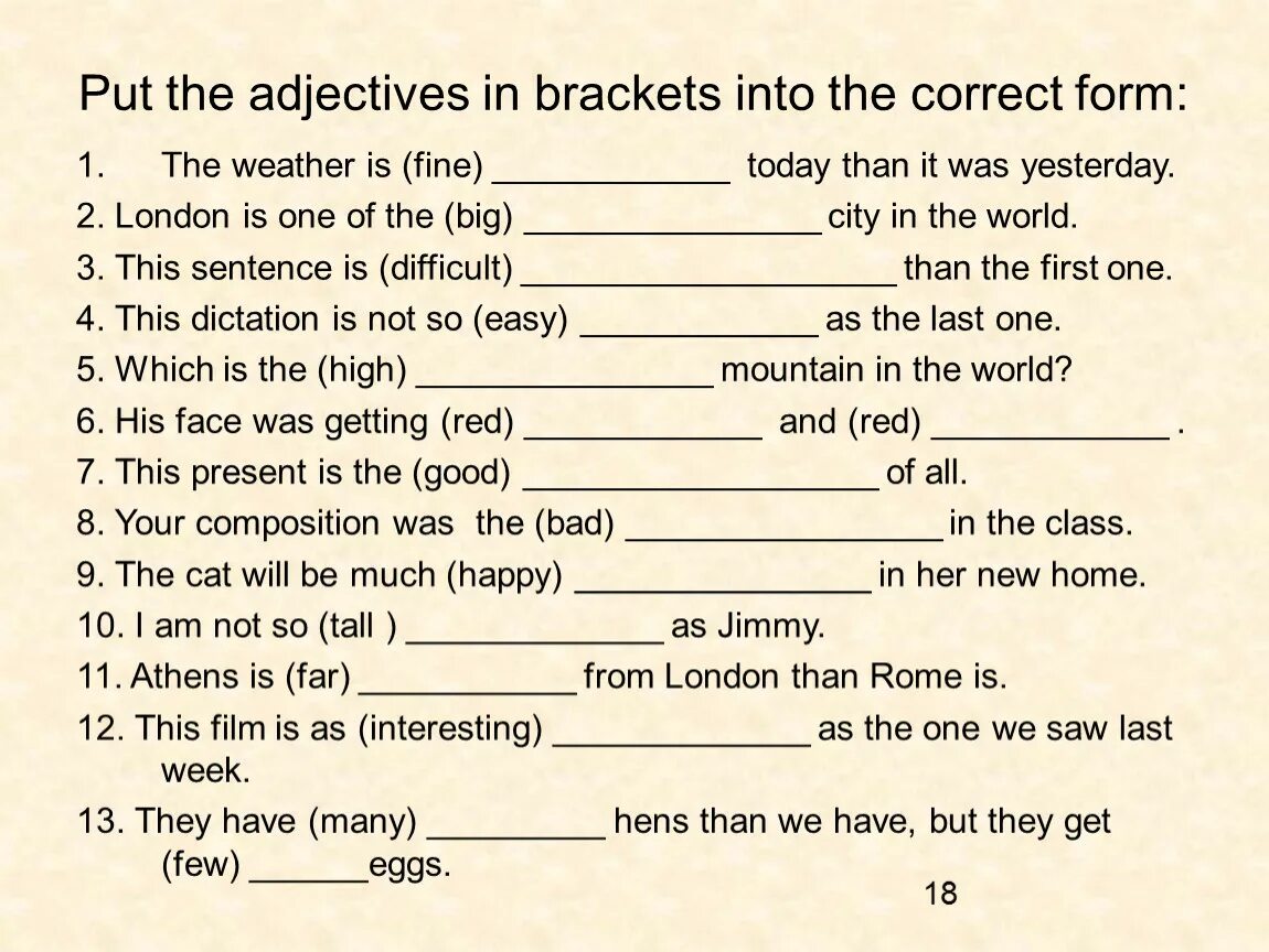 Complete the gaps with the right comparative. Сравнительная степень задания. Степени сравнения упражнения. Сравнительная степень прилагательных упражнения. Степени сравнения в английском упражнения.