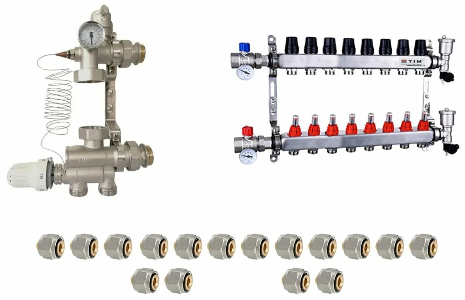 коллектор для водоснабжения сшитый полиэтилен. комплект водяных полов. комплект водяных полов. комплект для водяной пол. балансер тёплого пола водяного.