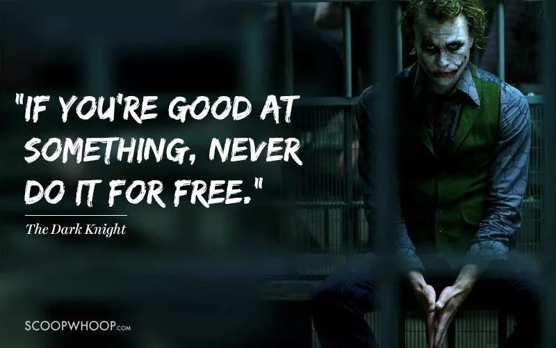 Цитаты Джокера из темного рыцаря. Постер Джокер if you’re good at something. All it takes is one Bad Day. Best in at something