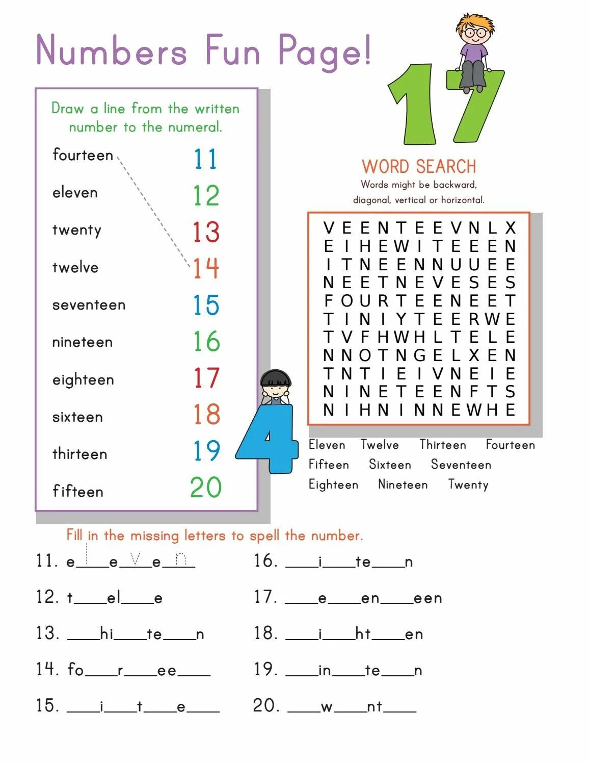 Number word search