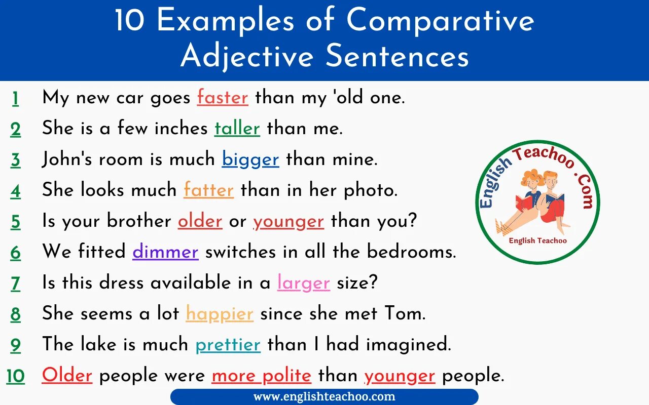 Comparative adjectives. Comparative sentences. Adjective sentences. Comparatives example sentences. Make comparative sentences