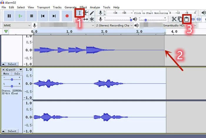 Удали 2 трек. Инструмент перемещение Audacity. Скопировать аудиодорожку. Экспорт в аудасити. Буклет реклама Audacity.