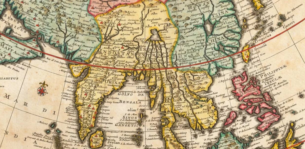 Карта Азии 1700 года. Карта Европы и Азии в 1700 годах. Карта центральной Азии в 1700 году.