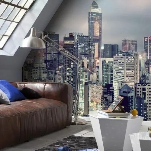 Интерьер в стиле города Фотообои В Интерьере Кухни 185+ (Фото) Красивого Дизайна House design, Luxury
