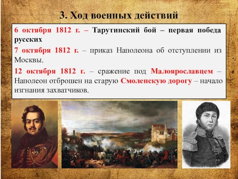 Ход боевых действий Отечественной войны 1812. Ход военных действий 1812 года. Тарутинский бой 1812.